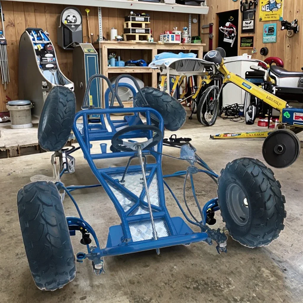 HANBON 168CC Modified Four-Wheel Motorcycle Drift Kart Accessories Full Set Frame Rear Axle Suspension Disc Brake 8inch Wheels