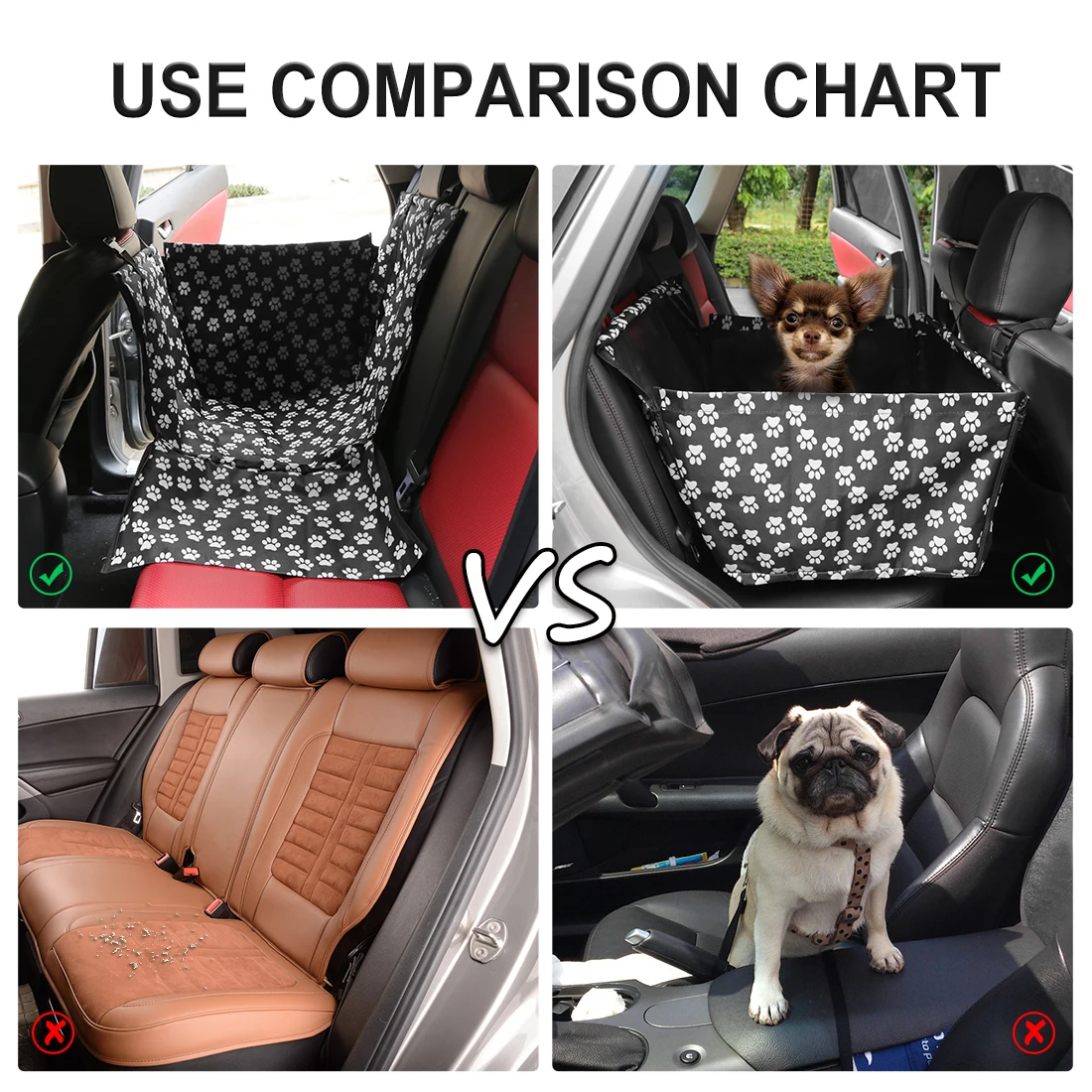 UXCELL Dog Car Back Seat Cover Waterproof Pet Travel Dog Beds Hammock Car Rear Back Protector Mats Safety Carrier For Dogs