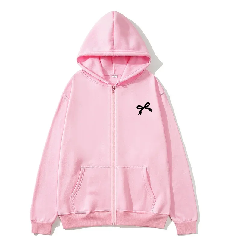 2026 New Trendy Sweatshirt Coat, Warm Zipper Hoodie, Front Pockets, Harajuku Style Women's Autumn Winter Cardigan Hooded Jacket