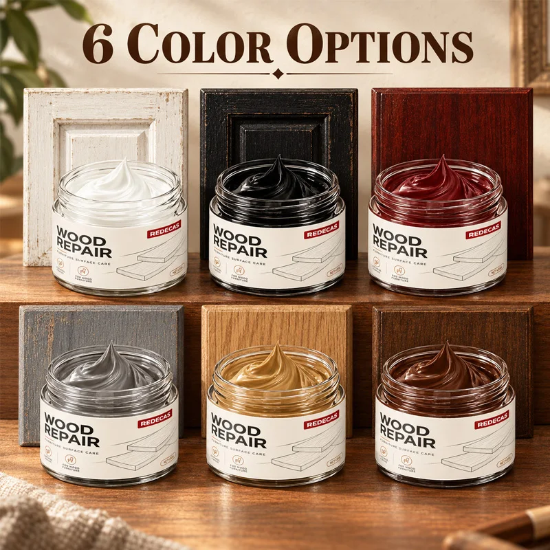 Multi-Color Wood Scratch Repair Paste, Quick-Dry Fast-Curing Filler for Wood Furniture, One-Step Long-Lasting Repair & Protect