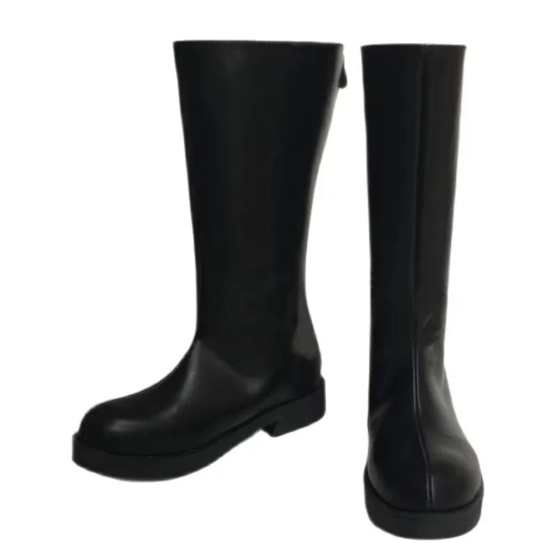 Botas negras de cola de Anime Zeref para hombre y mujer, zapatos de Cosplay Dragneel para fiesta de Halloween, tamaño personalizado