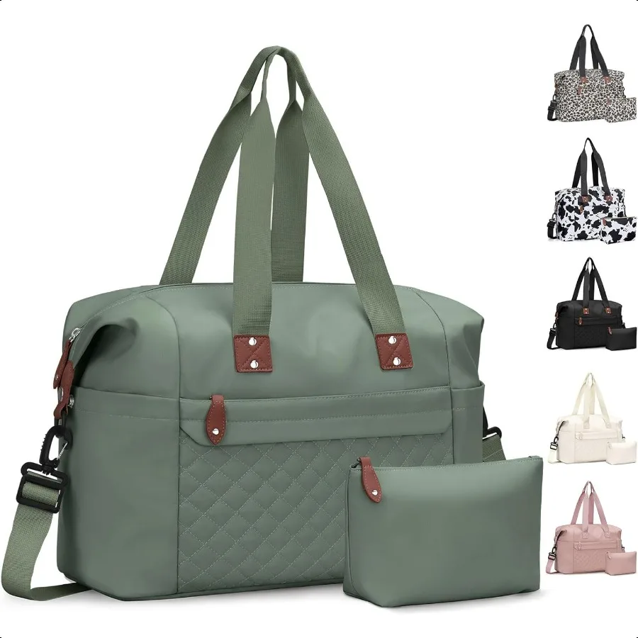 

Travel Duffle Bag Waterproof Weekender Overnight Hospital Bags for Women Men with Toiletry Bag Lightweight Carry on Personal It