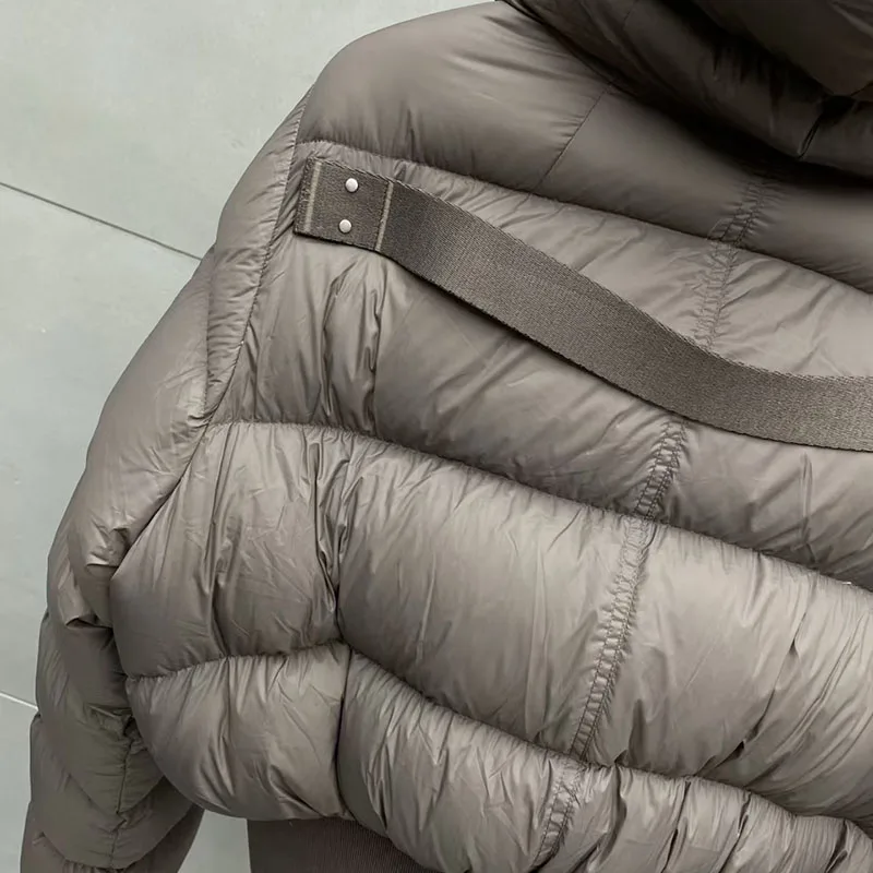 سترة نسائية قصيرة بغطاء للرأس، معطف منتفخ دافئ كاجوال ومتعدد الاستخدامات، سترة مملوءة بالبط الأبيض عالية الجودة، 2025 #4