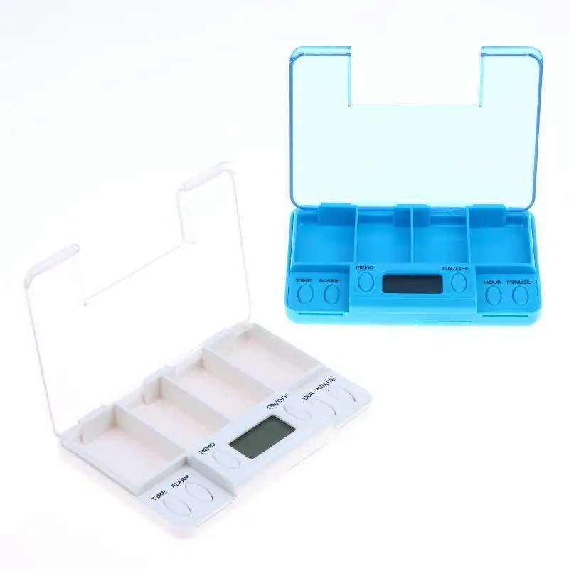 1Pcs Smart Timer Alarm Medicine Container Electronic Pill Box Portable Pill Reminder For Daily Medication Management
