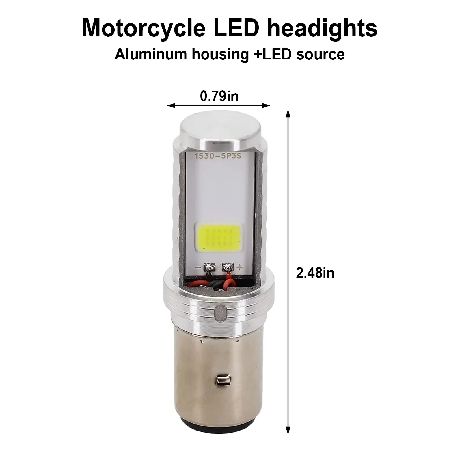 Bright White Motorcycle LED Headlight Lamps H6 BA20D HiLow Beam Bulbs Efficient Heat Dissipation Long Lasting Performance