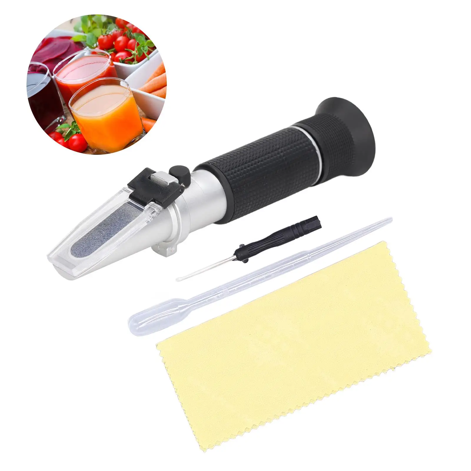 Dual Scale Brix Refractometer - Handheld for sugar & Brew Meter, Optometry & Antifreeze Tester Tool