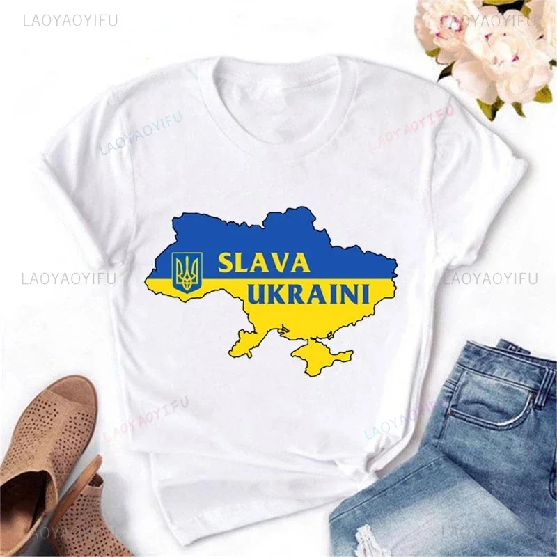 Ukraine Graphic Printed T-shirt Summer Ladies tees Tops Girl 2023 Clothes Womens Clothing Harajuku Tshirts Vintage Short-sleev