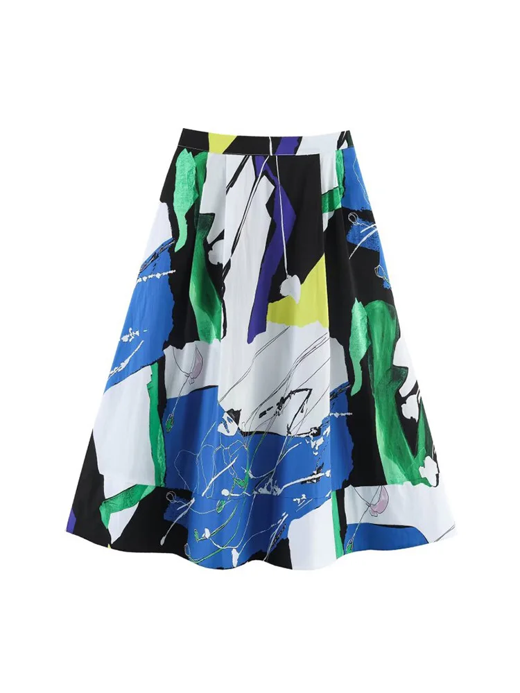 

Женские летние юбки миди 2026: винтажный принт, высокая талия, свободный крой, элегантная уличная одежда