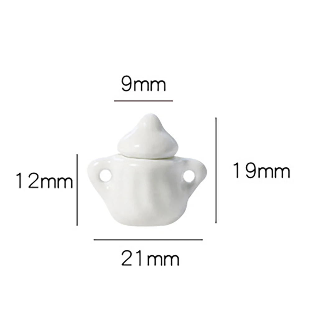 1Pcs 1/12 Dollhouse Accessories Miniatures Ceramic Pot Mini Teapot Model Toy for Doll House Decoration OB11 bjd