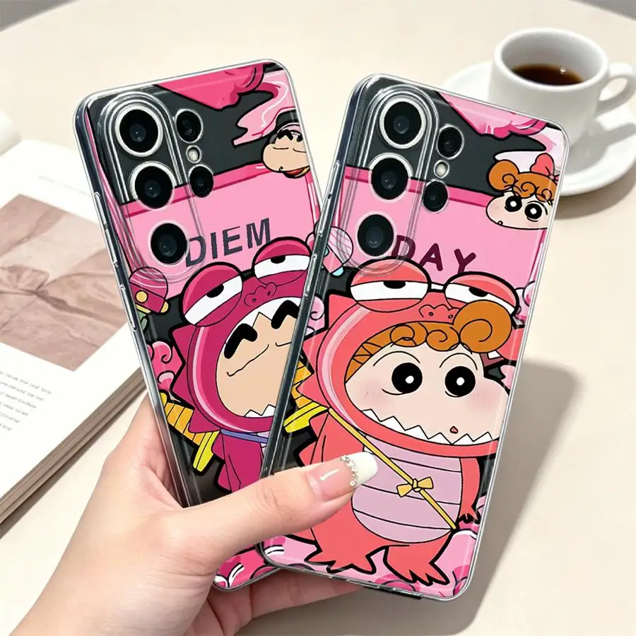 Case for Samsung Galaxy S26 Note 20 Ultra 10 S24 S22 FE S23 Ultra S20 Plus S21 S25 Edge Phone Cover Cartoon Shin-ChanS