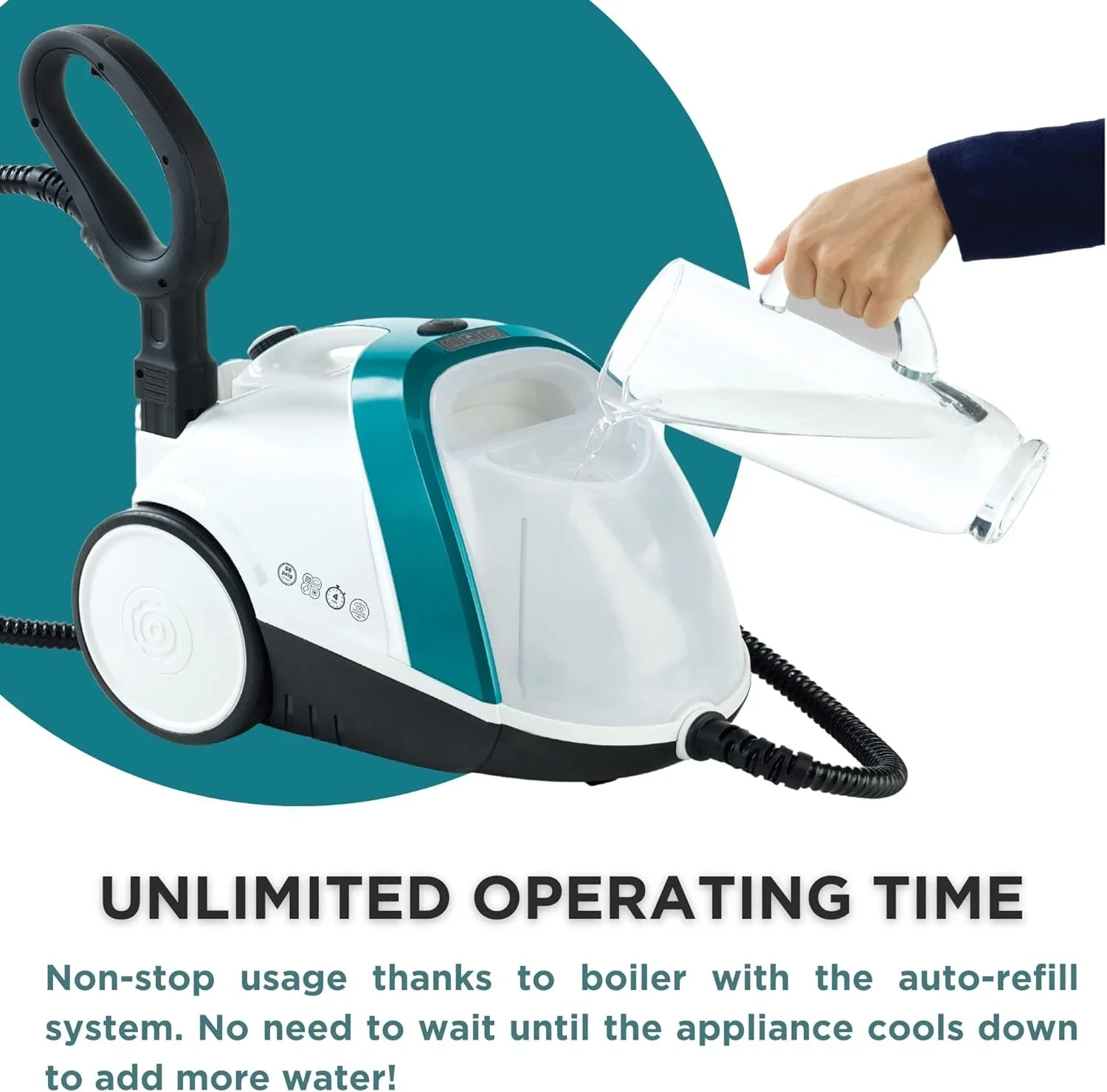 Limpiador a vapor Vaporetto Smart 100 con tecnología Steam ilimitada, desinfectante suelos, alfombras y superficies