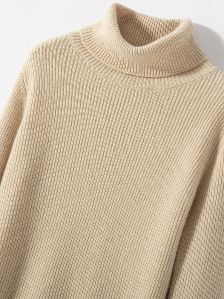 

Women Cashmere Sweater Soft Warm Turtleneck Pullover Autumn Winter 100% Cashmere Knitwear Basic Casual Loose Simple Elegant Top