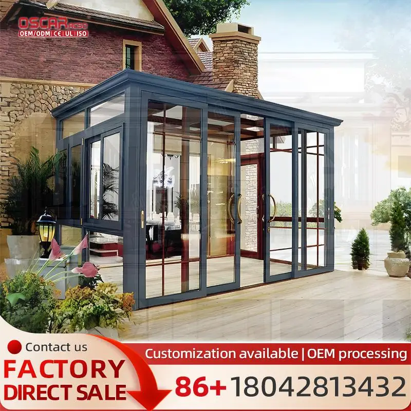

Standing Sunroom Greenhouse Customizable Outdoor Glass Solarium And Conservatory For Garden Patio Poolside sunroom
