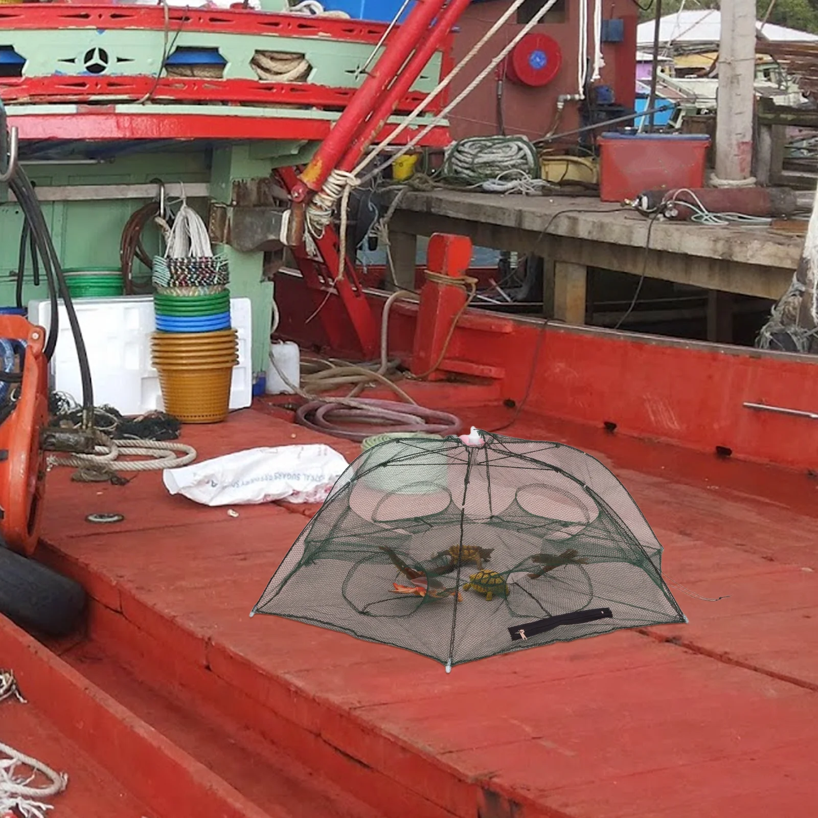 

Foldable Fishing Net with Six Entrance Umbrella Design for Catching Fish Minnow Crawfish Shrimp Crab Lobster Portable Storage