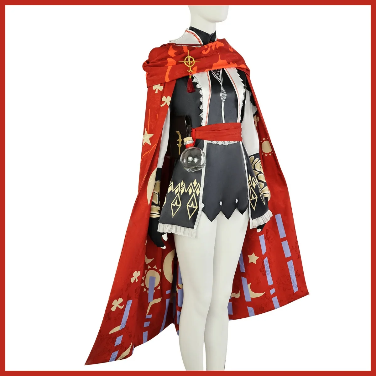 Game Arknights Exusiai The New Covenant Cosplay Costume Legend Seeker Wig Fight Uniform Dress Red Cloak Woman Sexy Carnival Suit view 4