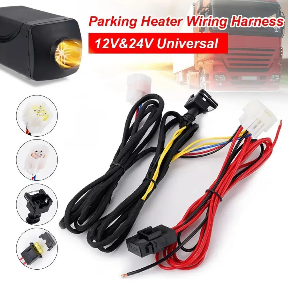 For Webasto Eberspacher Diesel Air Parking Heater Wiring Harness 12V 24V Universal Cable Adapter Round Triangle Air Diesel Heate