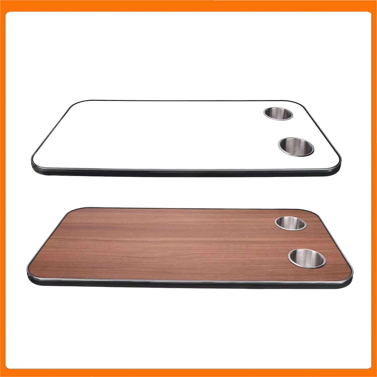 

RV Wood Table Top Wood with 2 Stainless Steel Cup Holders for Trailer Motorhome Yacht Boat Deck 800 X 400mm Boat Table Top