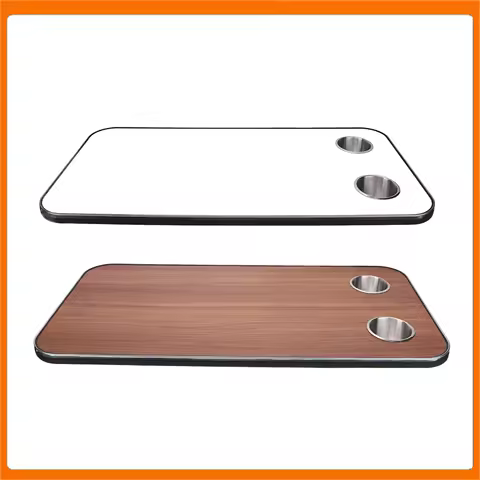 RV Wood Table Top Wood with 2 Stainless Steel Cup Holders for Trailer Motorhome Yacht Boat Deck 800 X 400mm Boat Table Top