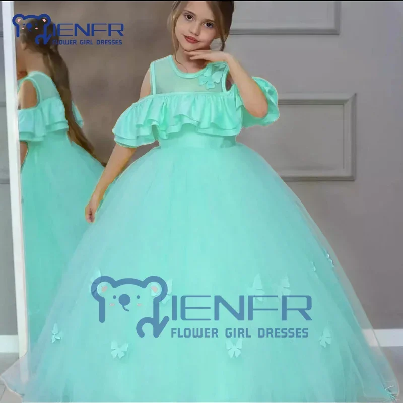 

2023 Flower Girl Dresses for weddings Floor-Length Sleeveless Ball Gown Bridesmaid Evening Prom Princess Pageant Dress for Girls