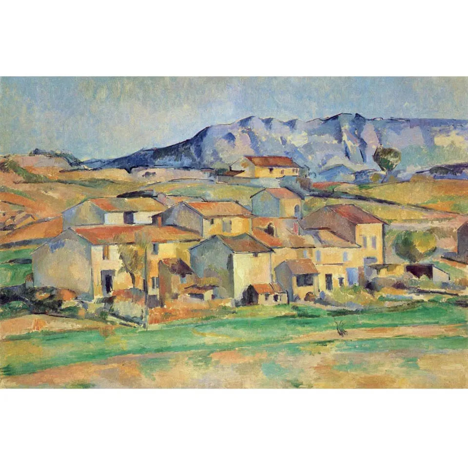 لوحة زيتية مرسومة يدويًا عالية الجودة من Mont Sainte-Victoy بواسطة Paul Cezanne لوحة زيتية للمناظر الطبيعية ديكور فني جداري من القماش