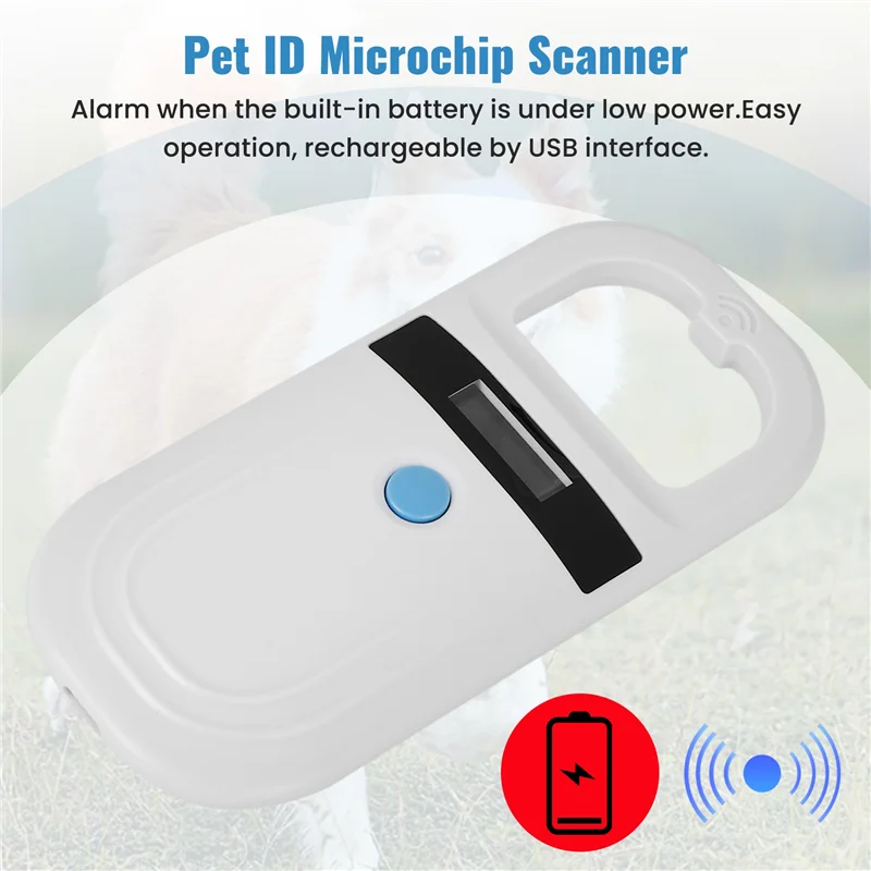 A10R Microchip Reader RFID 134.2Khz, Pet ID Microchip Scanner With 0.91 Inch High Brightness OLED Display For Animal Tracking