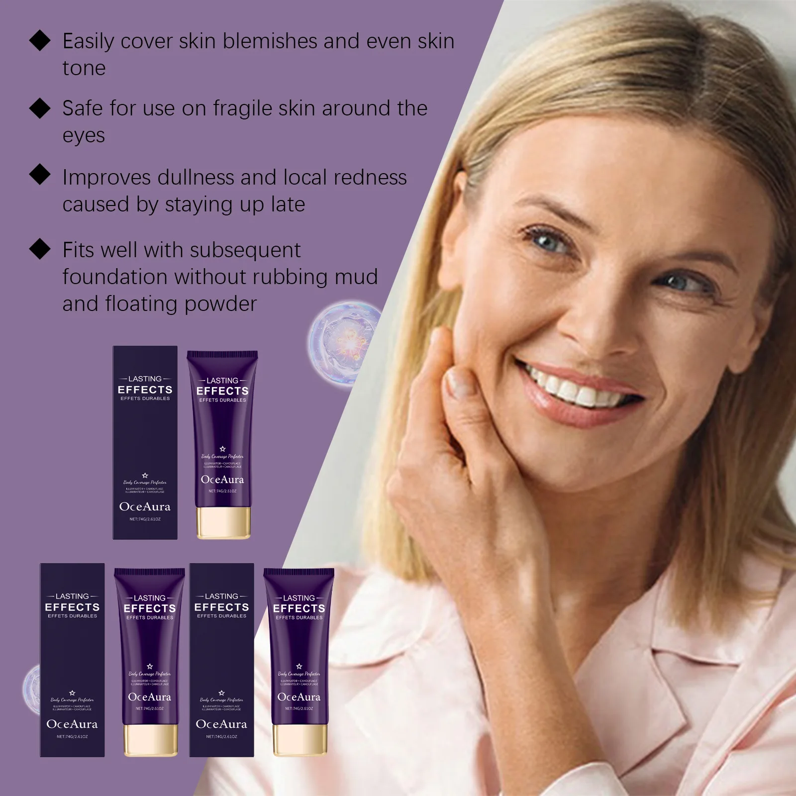 

High Coverage Concealer Flawless Brighten Long Lasting Lightweight Fit Soft Freshness Oil Control Anti Dullness Foundation Cream