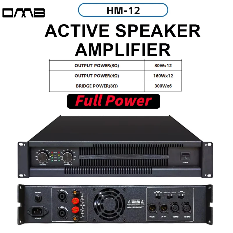 TLF HM-12 80W * 12 12 canais Classe D PA Sistema de endereço público de alta potência 2U Subwoofer Amplificador de áudio profissional