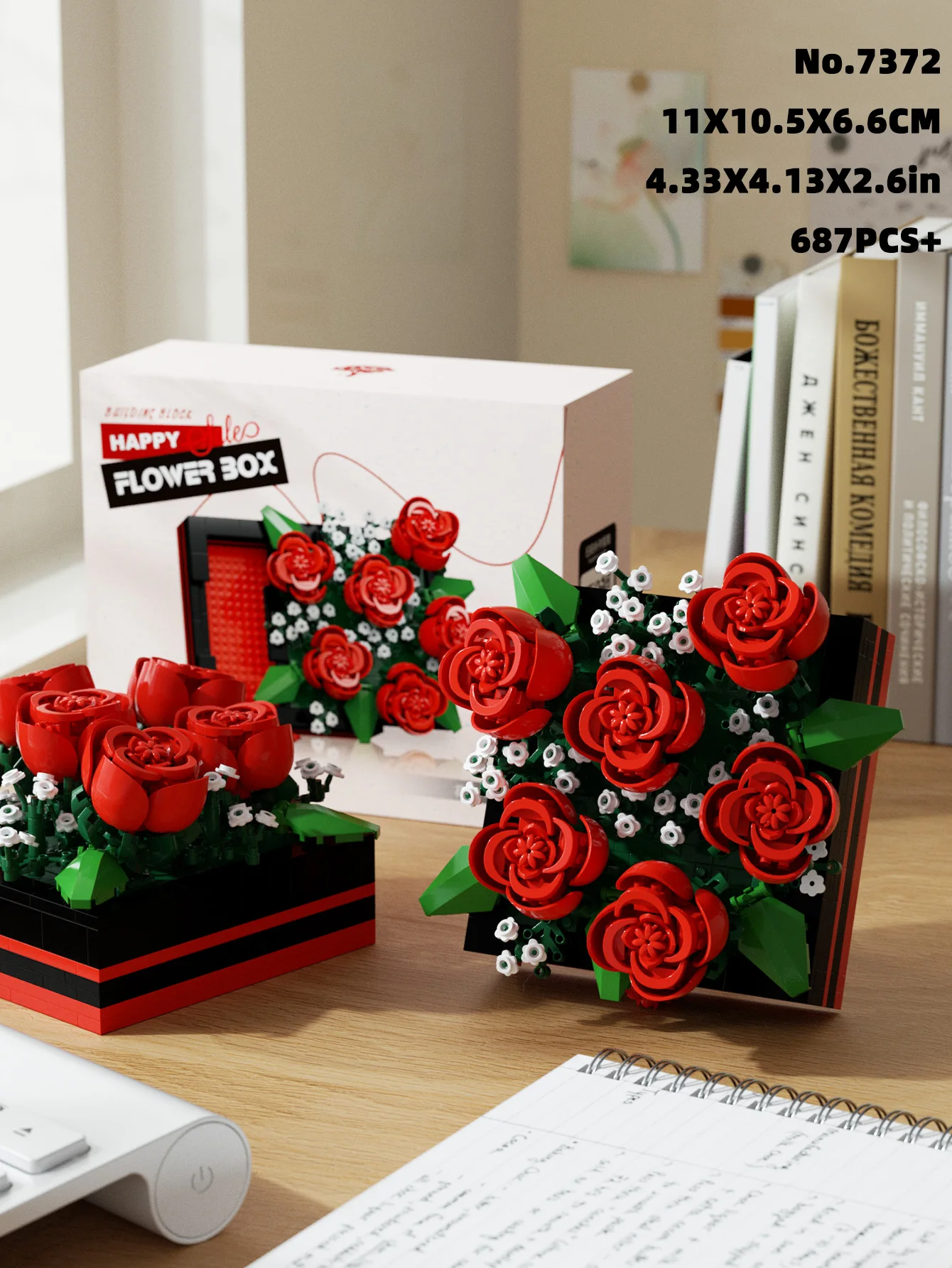 5-types bloembak bouwstenen eeuwige bloem bouwsteen speelgoed DIY desktop decoratie verjaardagscadeautjes festival cadeau