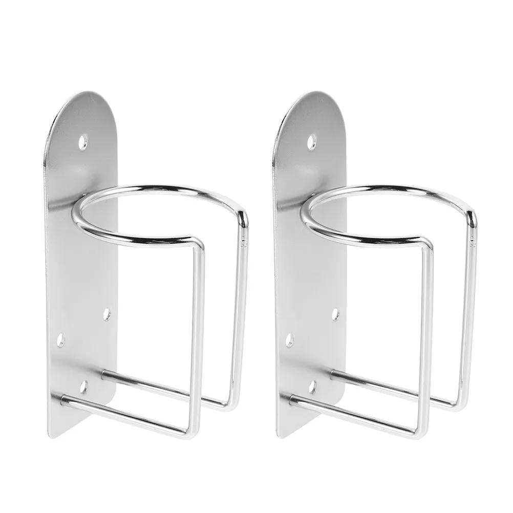Beard Trimmer Holder 2pcs Stainless Steel Wall Mounted Storage Organizer for Hair Dryer Straightener Bathroom Space Saving