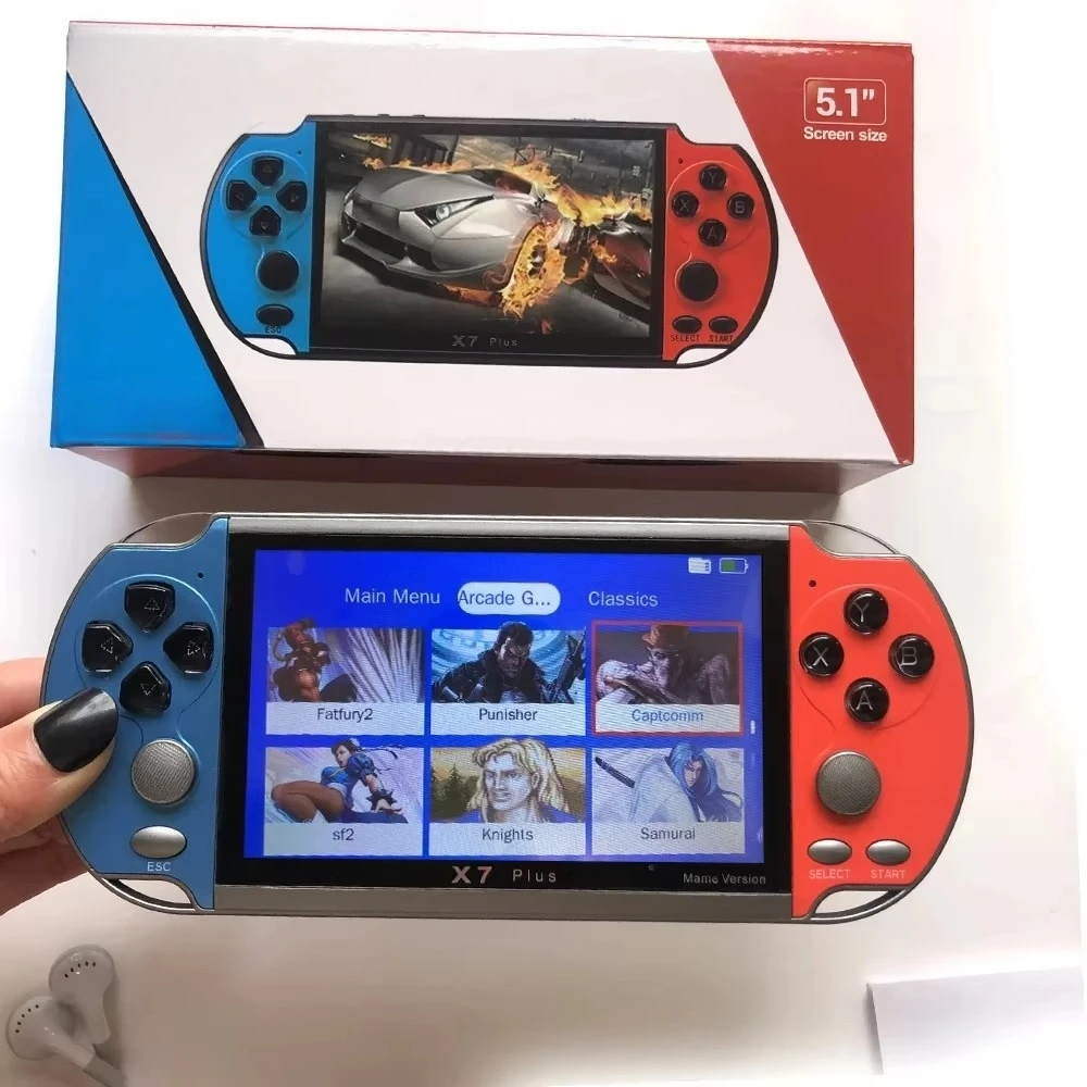 NEW 5.1 inch X7 Plus video game console 8GB dual joystick handheld game console children portable retro game console - view 2
