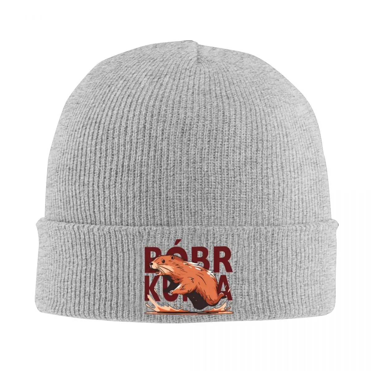 

Poland Beaver Bober Skullies Beanies Caps Winter Warm Knitting Hat Bonnet Outdoor Ski Cap Soft Warm Winter Hat Beanies Print