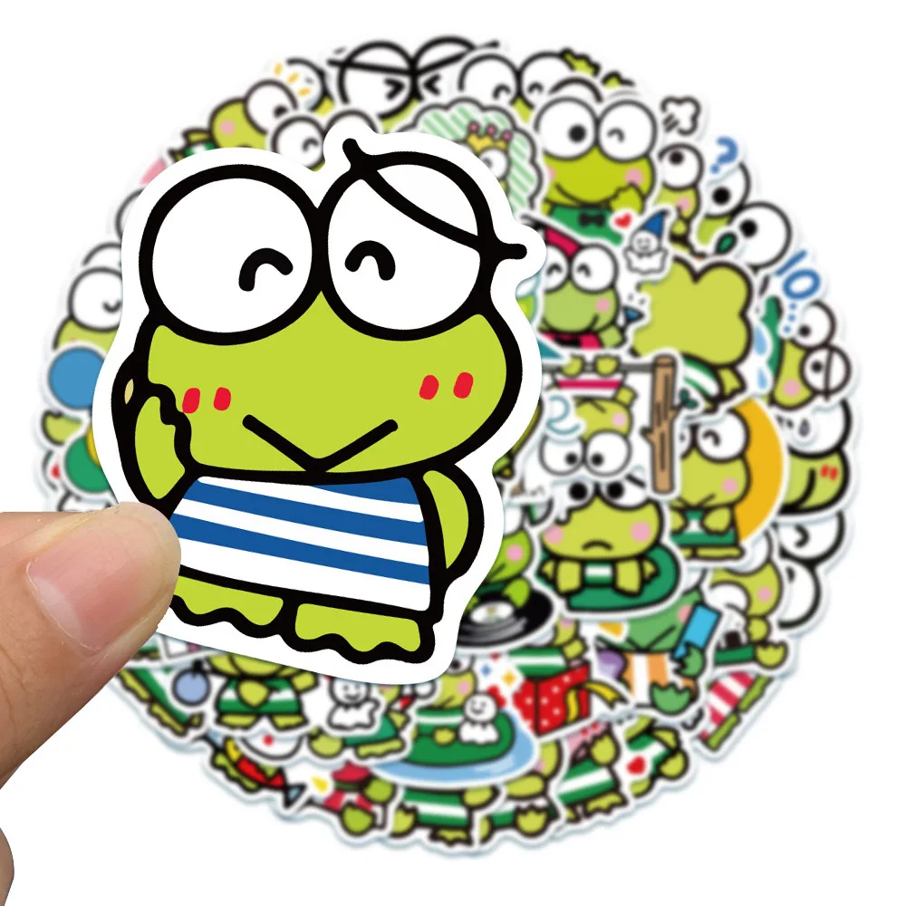 10/30/50pcs KEROKERO KEROPPI Sanrio Stickers Cute Big Eye Frog Cartoon Sticker for Kids Toy Phone Water Bottle Skateboard Decals