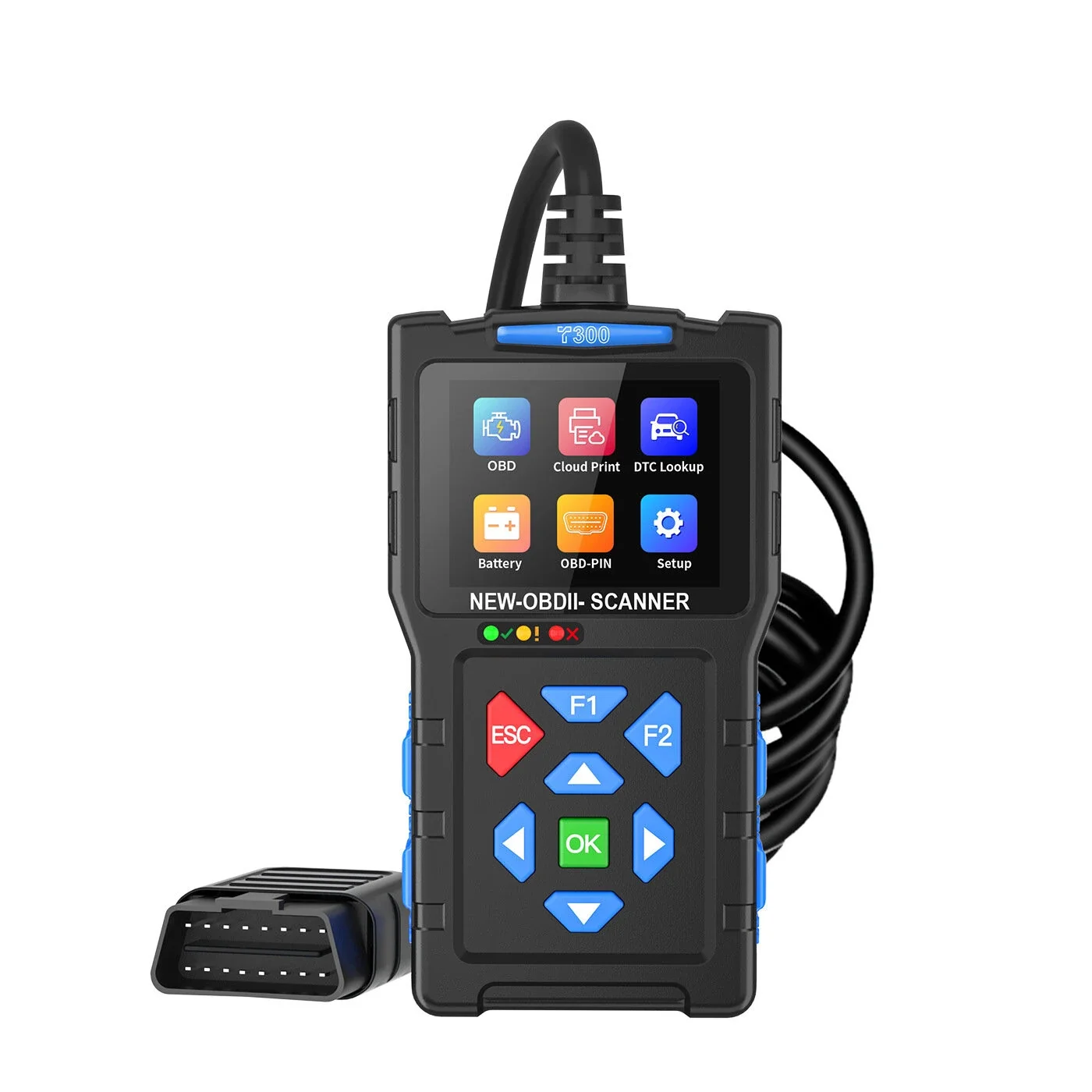JDiag T300 OBD2 Scanner 2.8 Inch TFT Screen OBDII Multi-function Vehicles Automatic Vehicle Year Recognition