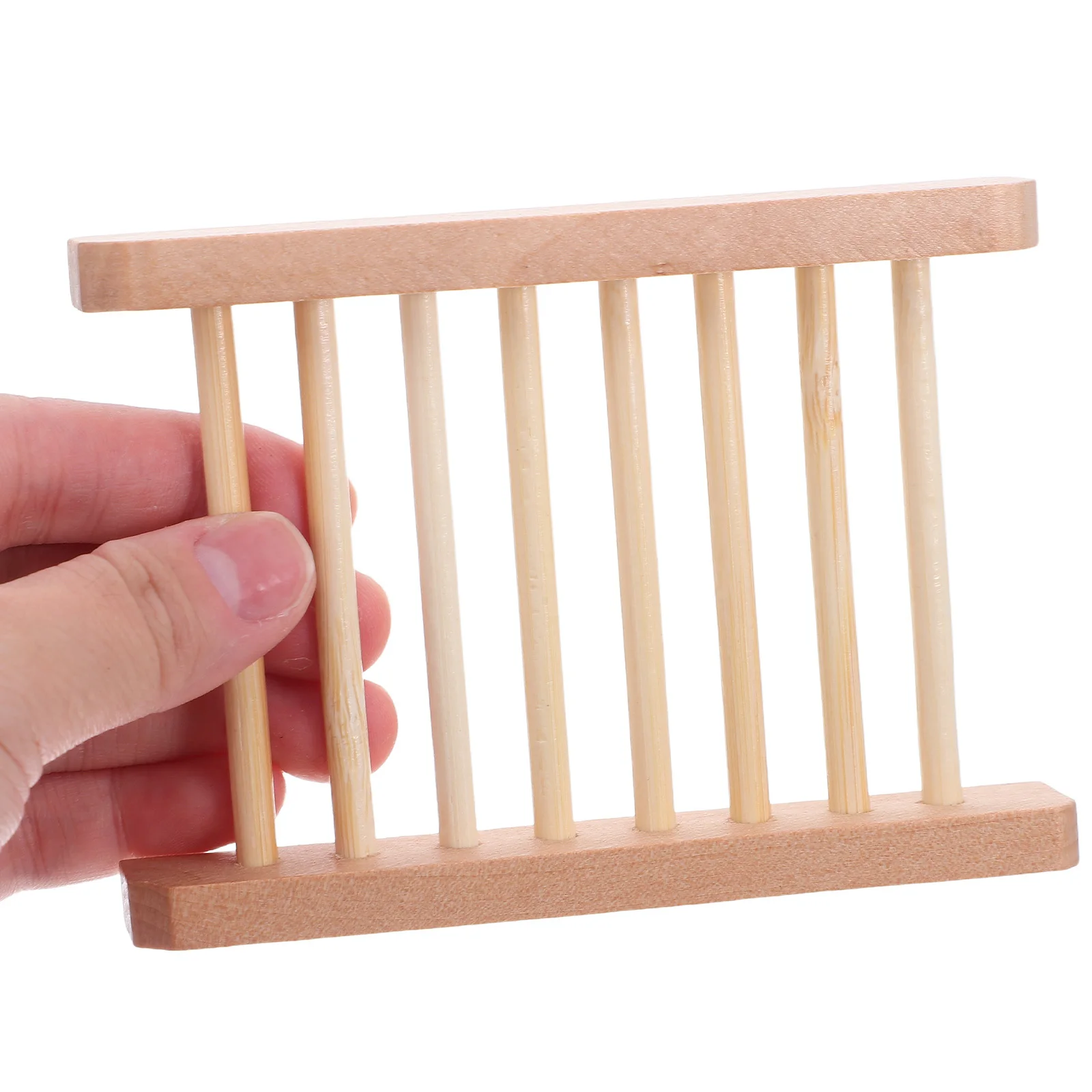 

10Pcs Wood Soap Dish Simple Style Practical Drainage Creative Shape Home Bath Toilet Kitchen Accessories