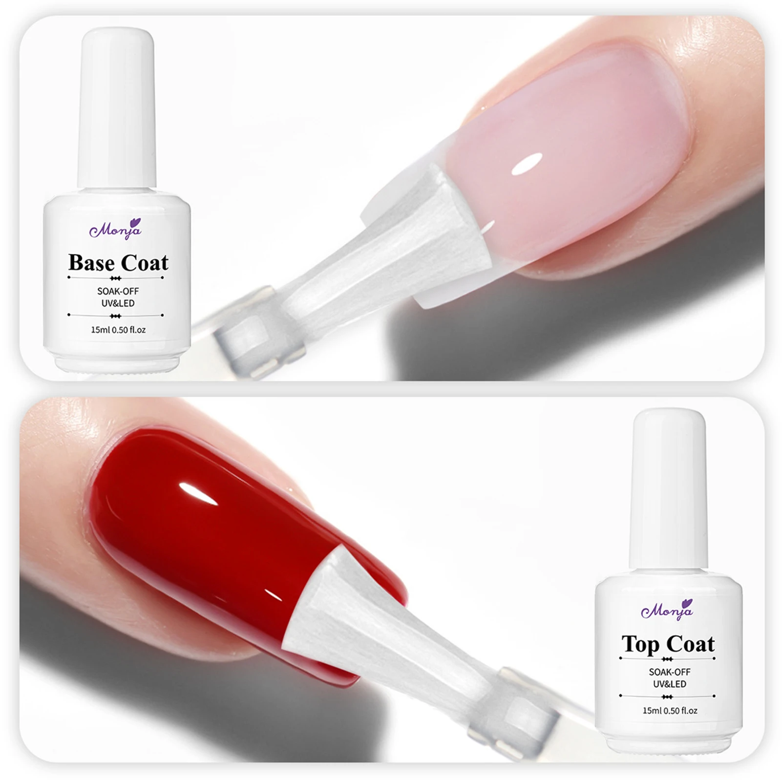 Nail Art Base and Top Coat Nail Gel Long Lasting Gel Fast Dry Manicure Polish for Home DIY and Nail Salon