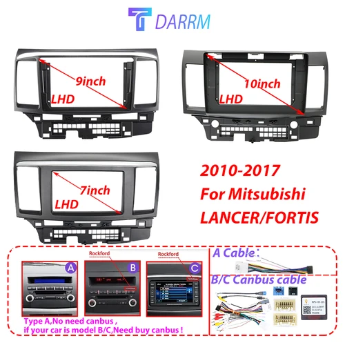 Imagen 1 del producto 7/9/10 ''para Mitsubishi Lancer Fortis 2010-2017 fascias de Radio de coche GPS MP5 reproductor estéreo Android 2Din unidad principal Panel marco de tablero