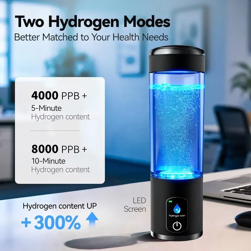 EE1 2026 New Model 8000PPB Hydrogen Water Bottle Generator for SPE and PEM Technology Rich Water Ionizer Hydrogen-rich Water