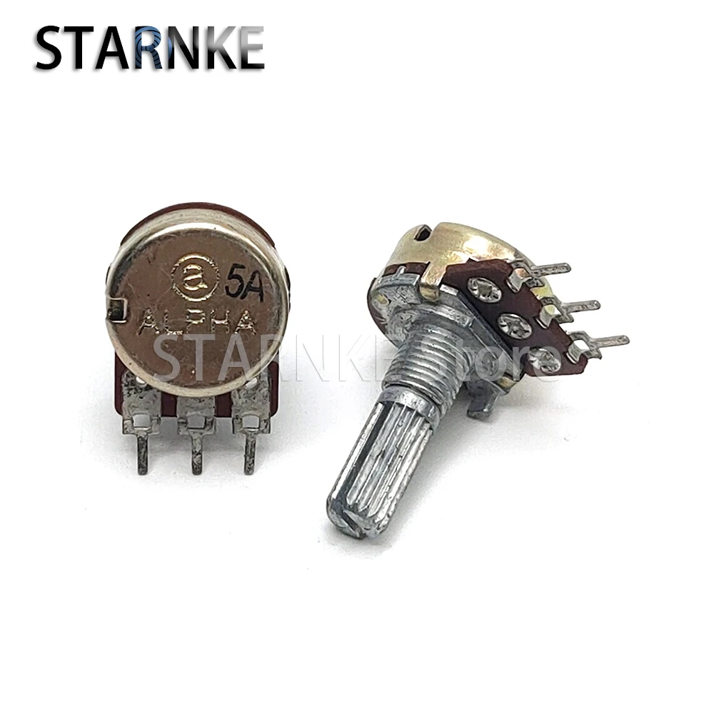 2PCS 16 Type B100K Single With Midpoint Amplifier Audio Volume Balance Potentiometer 3-Pin Flower Shaft 20mm