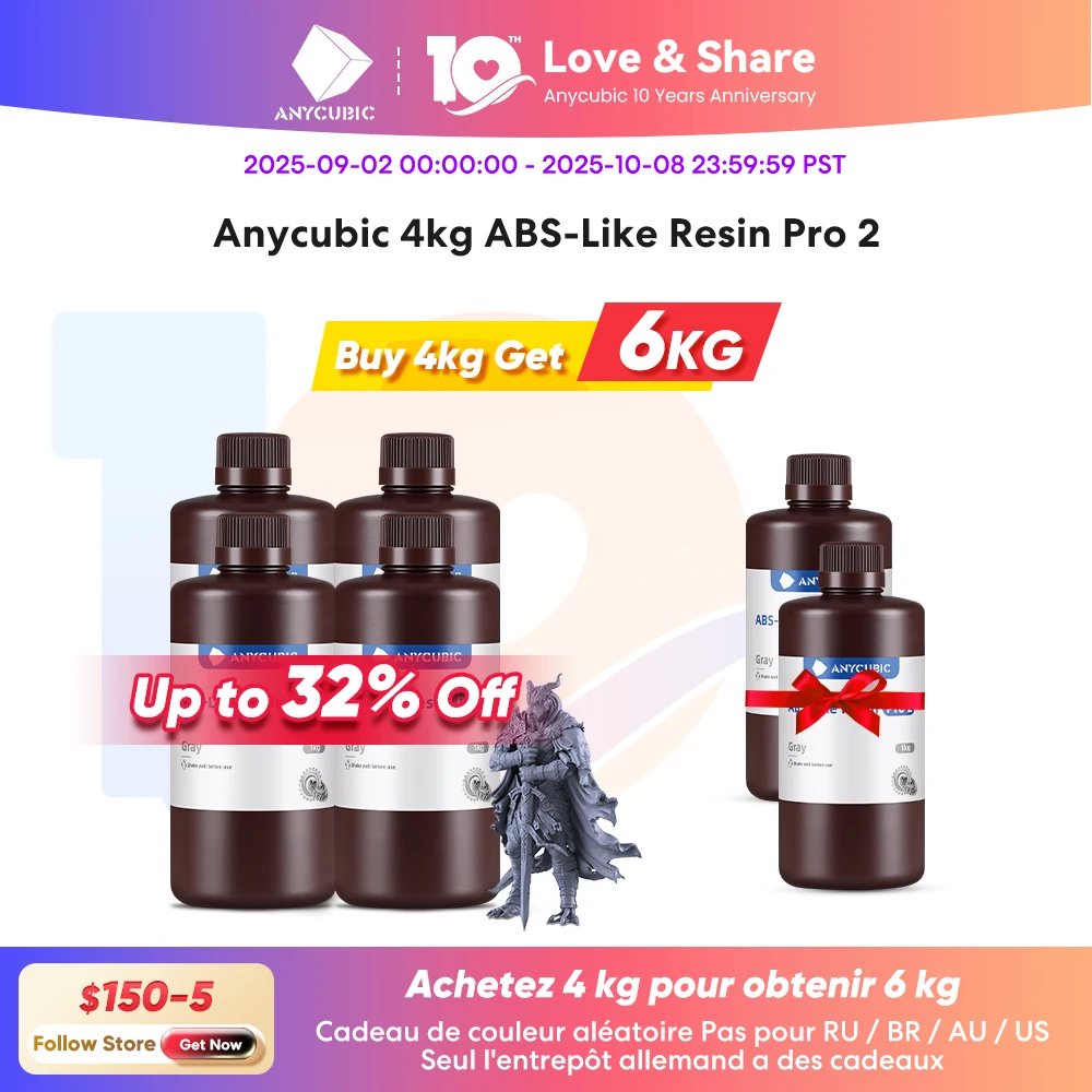 

ANYCUBIC наличии 4 шт./партия, высокоточные УФ-полимерные 3D-принтеры