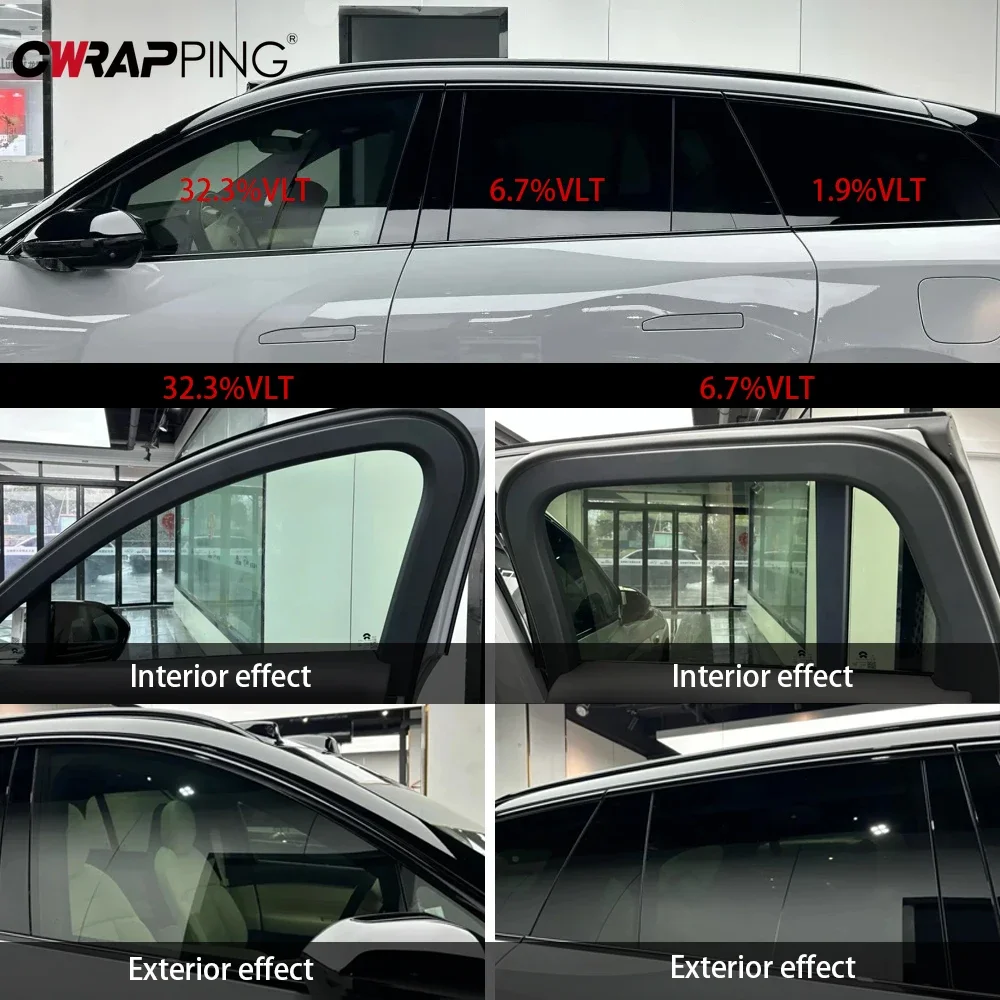 50cmx3m Black Car Window Tint Film Glass Sticker VLT 1%-50% Sun Shade Window Tinting Solar UV Protection Foils Sticker Films image 5