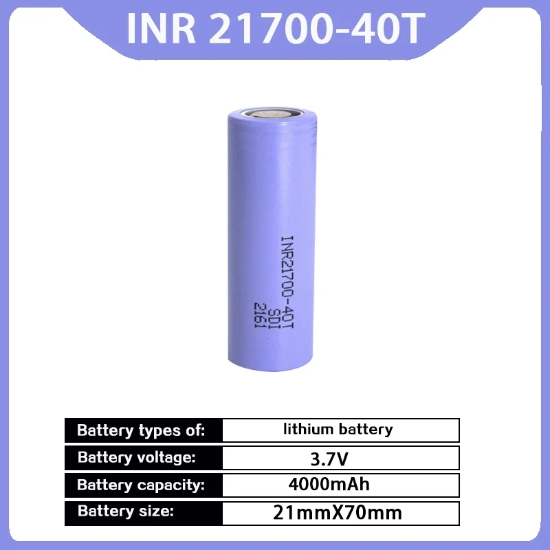 Batería recargable de iones de litio, pila original de INR21700-40T 100% de capacidad completa, 3,7 V, 4000mAh, reembolso directo por falta de