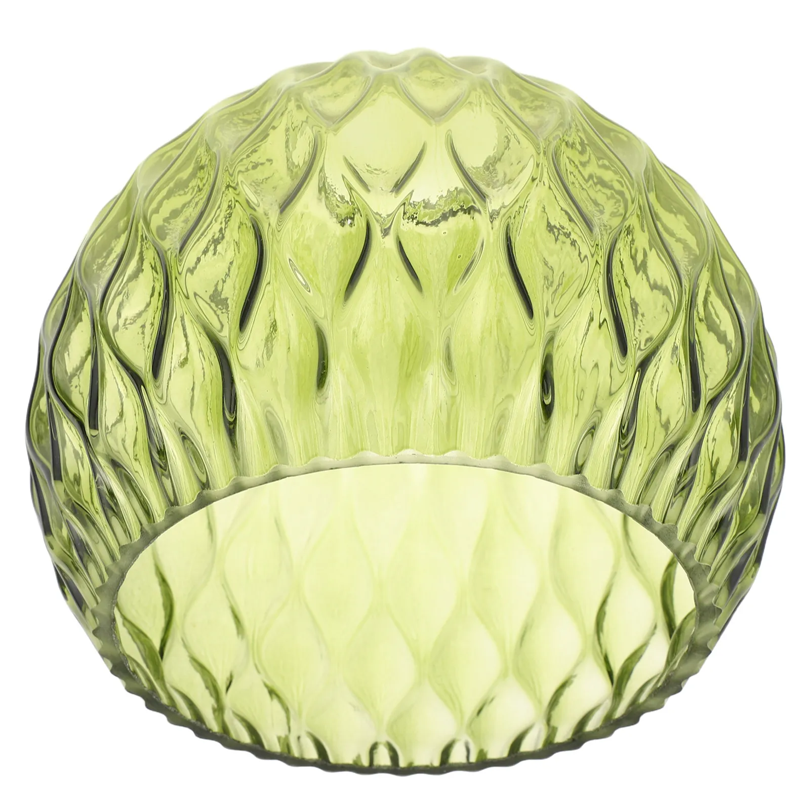 Embossed Green Clear Glass Pendant Lamp Shade Aperture 42Mm Replacement Glass Shade for Pendant Light Fixture Retro Decorative