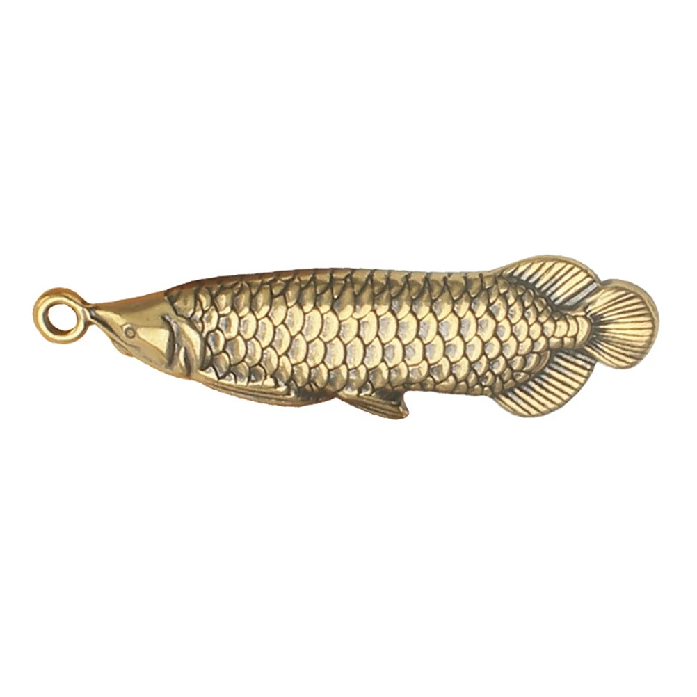 

Retro Golden Dragon Fish Keychain Unique Vintage Pendants Beads Brass Handmade DIY Jewelry Accessories Random Head Hole Style