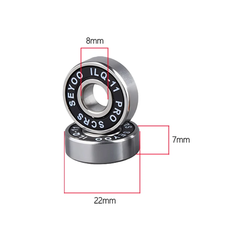 8PC bearings ILQ-11 high-speed bearings are suitable forskateboard long board inline roller skates and ice skates with low noise