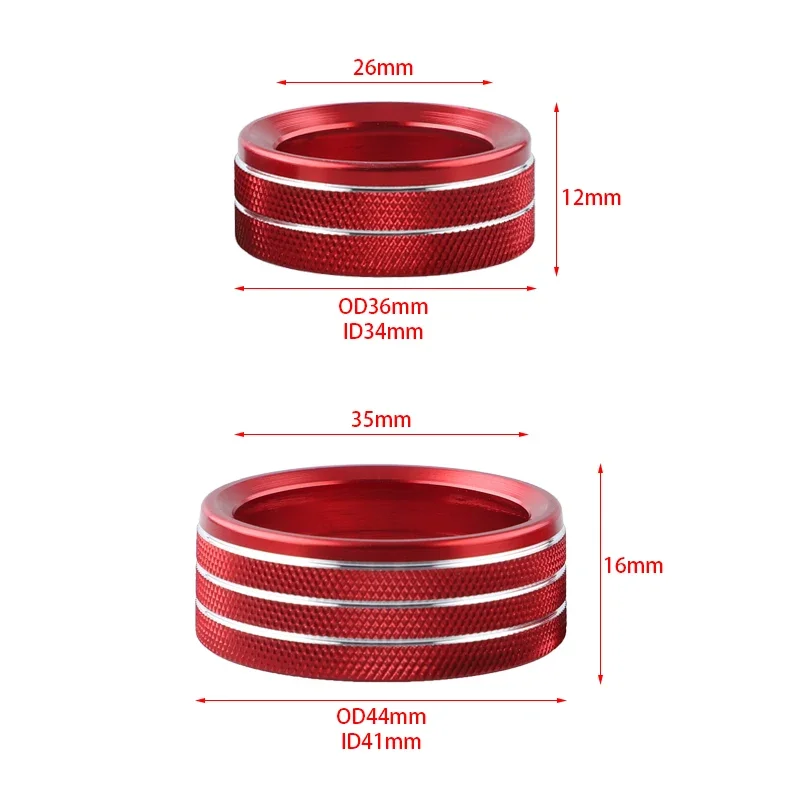 تكييف الهواء حجم راديو زر المقبض غطاء الألومنيوم حلقة الزخرفية ل دودج تشالينجر شاحن الملحقات 2015-2020 #2