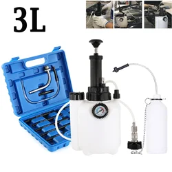 3L Car Manual Brake Bleeder Fluid Oil Changer Hydraulic Clutch Oil Pump Empty Exchange Drained Kit with Adapter Replacement Tool