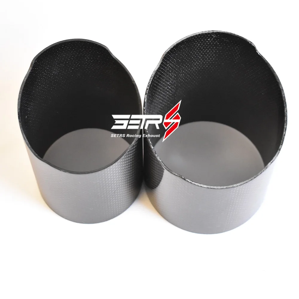 1PC Car Universal Straight Flange Carbon Fiber Exhaust Tip Cover Exhaust Muffler Pipe Tip case Exhaust Tip carbon fiber housing