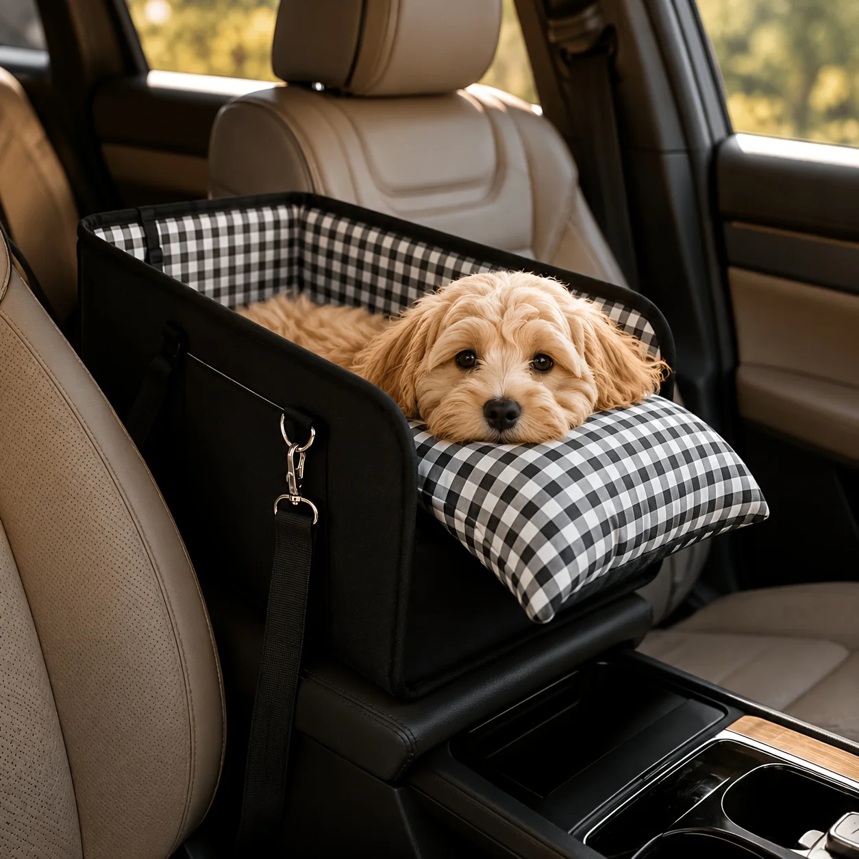 Foldable Dog Car Seat Anti Slip Pet Booster Seat With Safety Sturdy Frame Cushion Portable Heightening Seat For Small Dogs Under