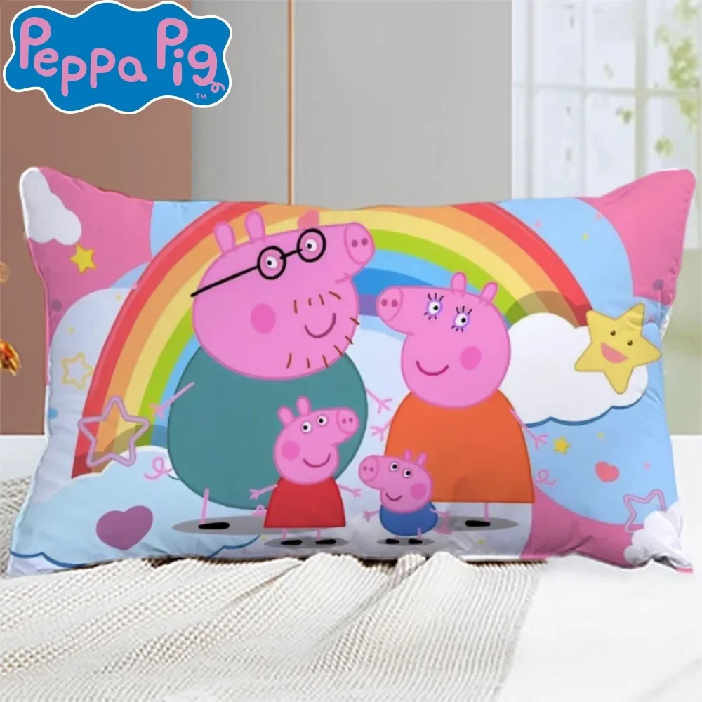 Peppa Pig Family Car Kissenbezüge, superweiche Bettwäsche für Kinder, Erwachsene, Kinder, Jungen und Mädchen, doppelseitige Kissenbezüge aus reiner Baumwolle