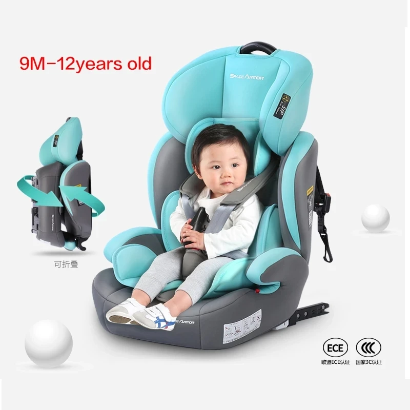 Portable Child Car Safety Seat Travel Booster Seat Isofix Latch Interface Infant Sitting Chair For 9 month-12years old